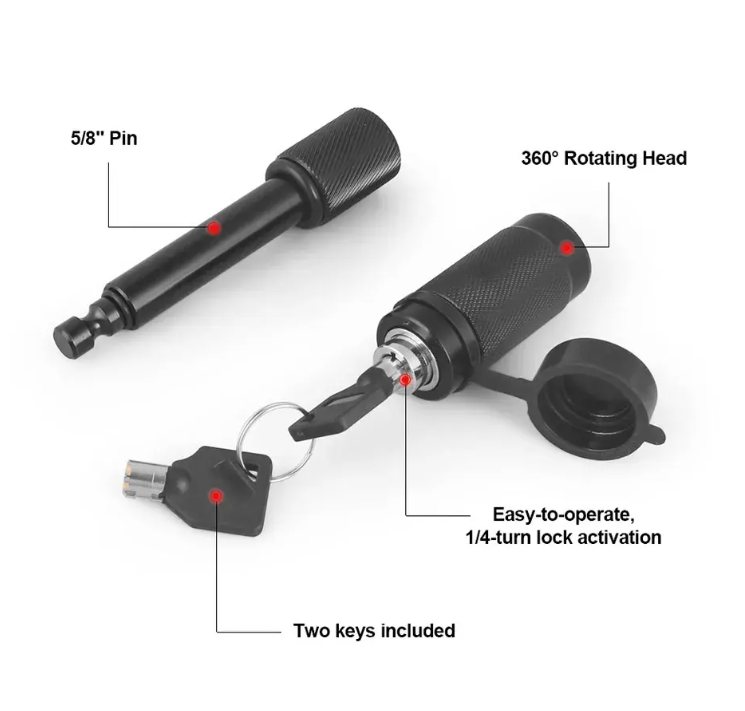 5/8" 16mm Hitch Pin Lock Tow Bar Tongue Anti Theft Caravan Trailer Towbar