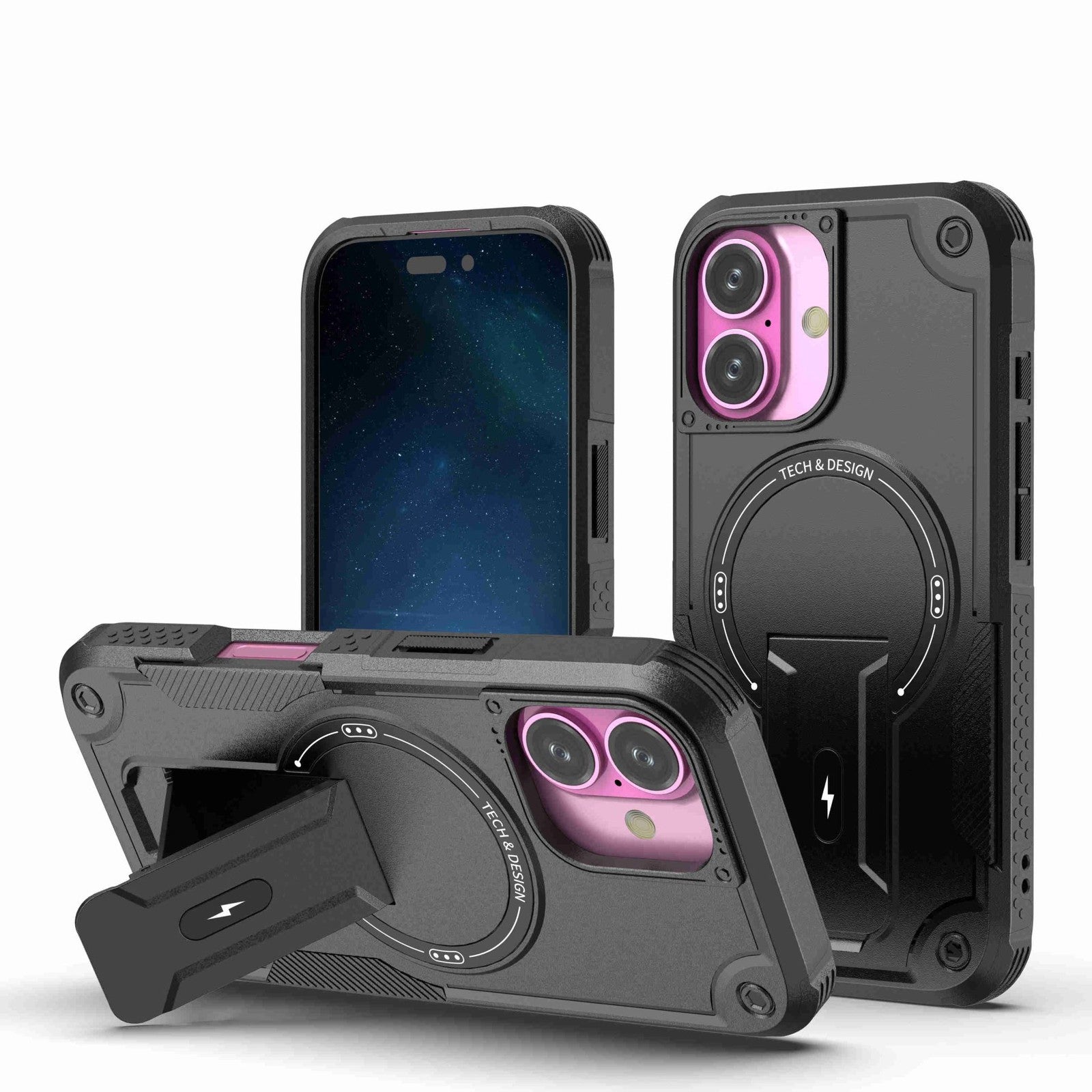 Magnetic Kickstand Magsafe Shock proof Bumper Case for iPhone 17