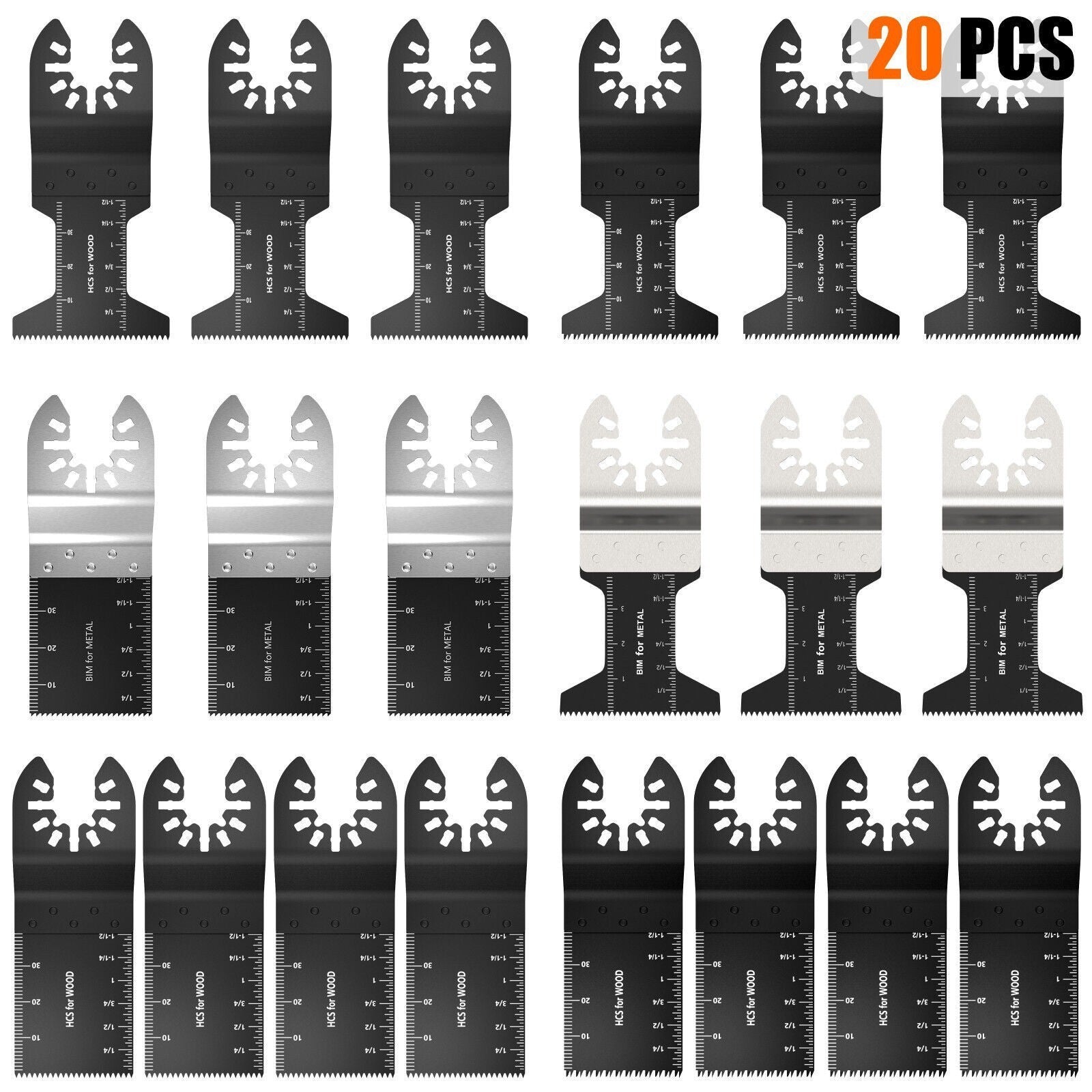20X Multi Tool Oscillating Saw Blades For Fein Bosch Multimaster Makita Dewalt