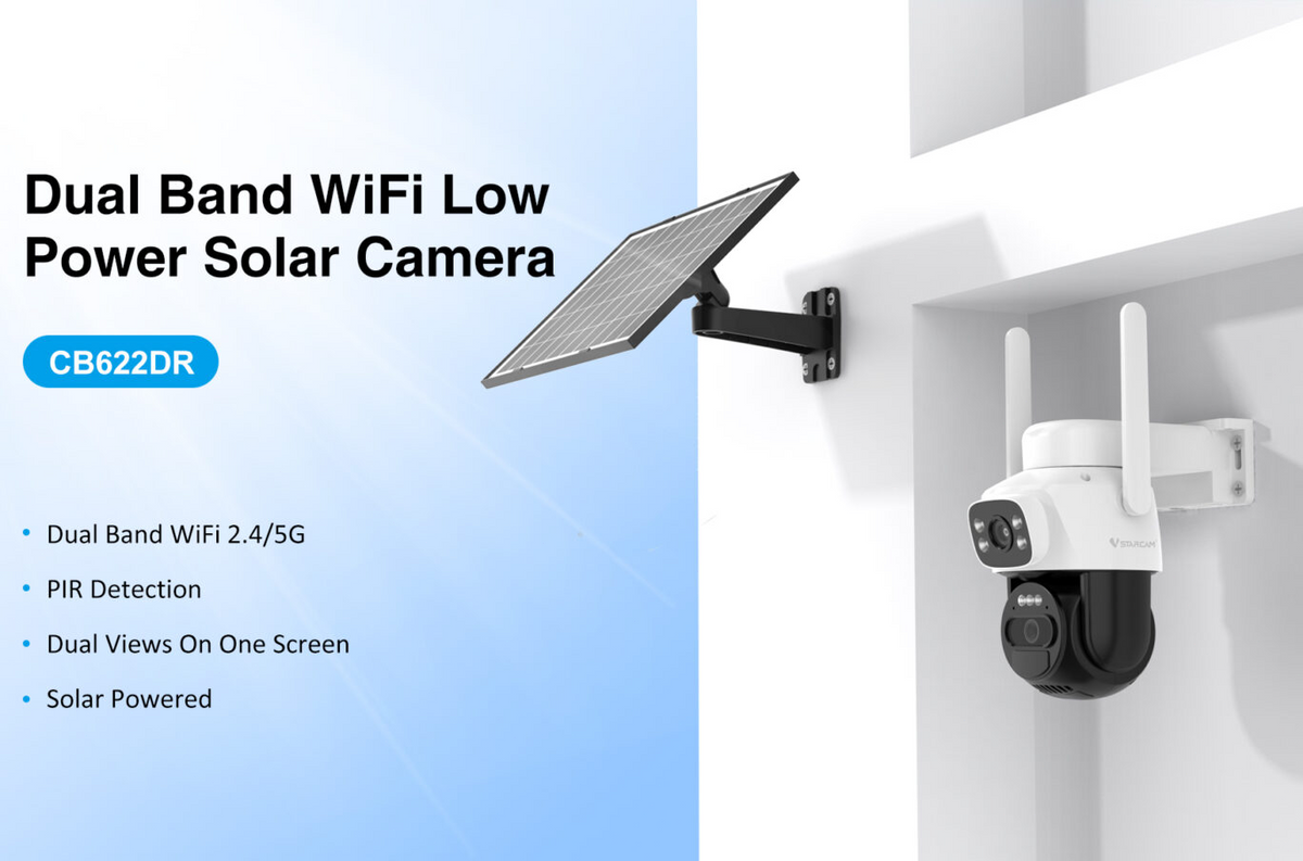 Vstarcam CB622DR Outdoor Solar Wifi Security Camera Dual Lens Full Night Color