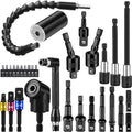 31Pcs Right Angle Extension Drill Adapter Attachment Impact Driver Hex Bit