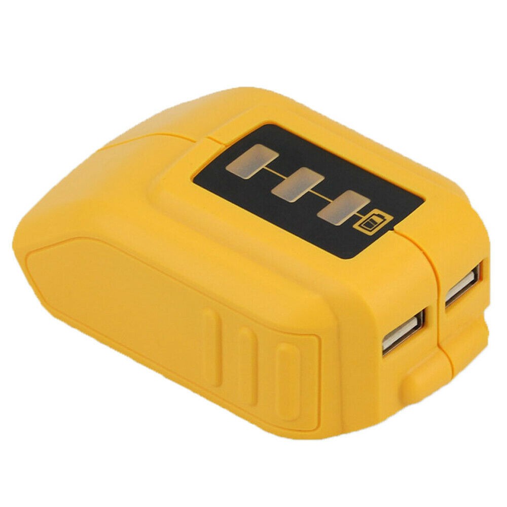 2 Hole USB Phone Charger Adapter Li-ion Battery Power Bank For Dewalt DCB090