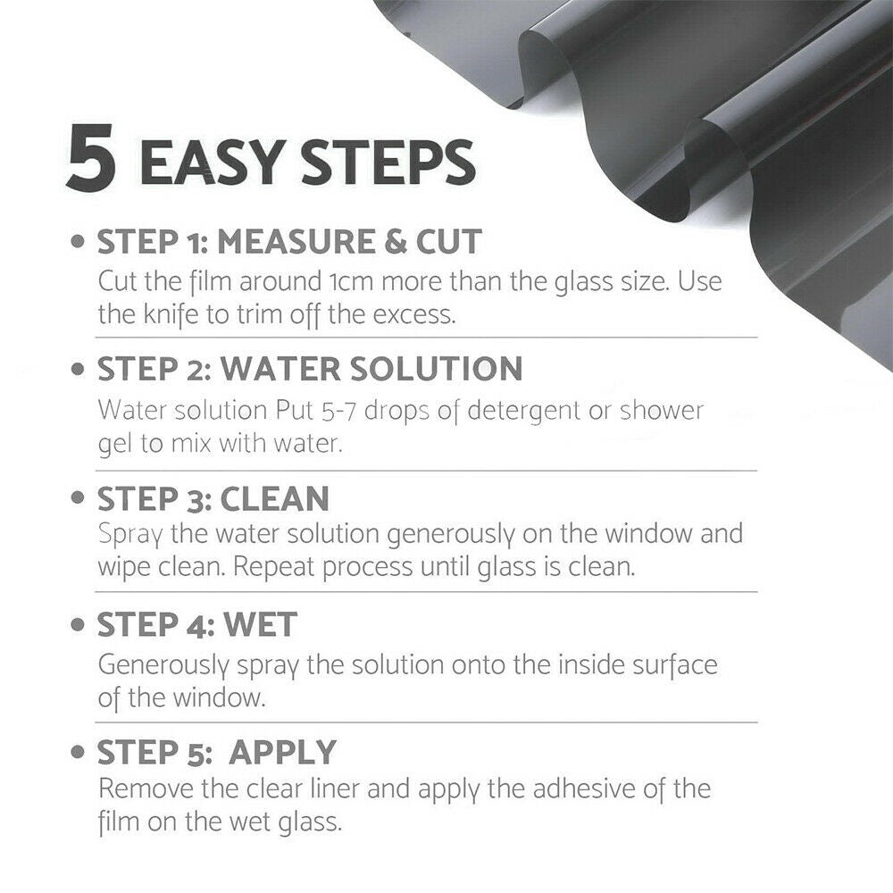 Window Tint Film 5% VLT Car Home Blackout Glass 75cmX7m House UV Block