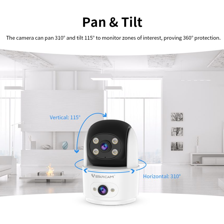 Vstarcam Indoor Security Camera Dual Lens Human Detection