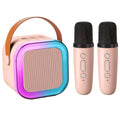 Salelink Portable Mini Karaoke Machine Bluetooth Speaker with 2 Wireless Microphones