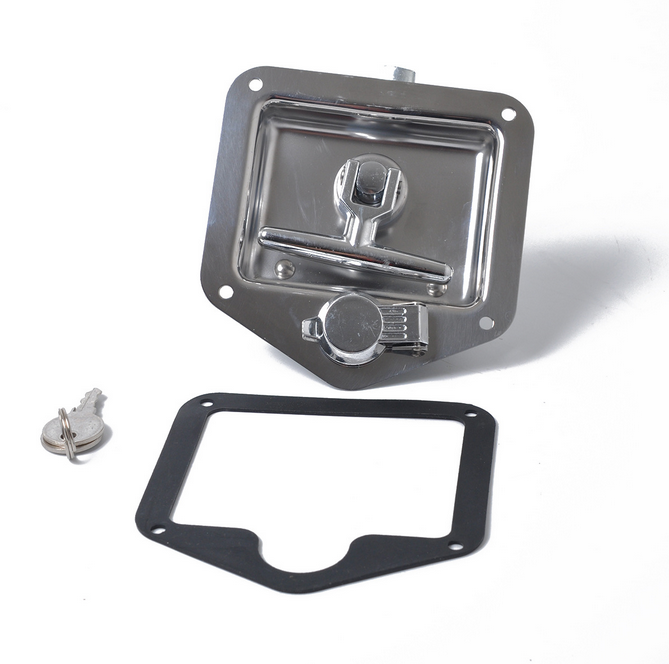 T Handle Lock Stainless Steel With Keys Trailer Camper Truck Tool Box Silver