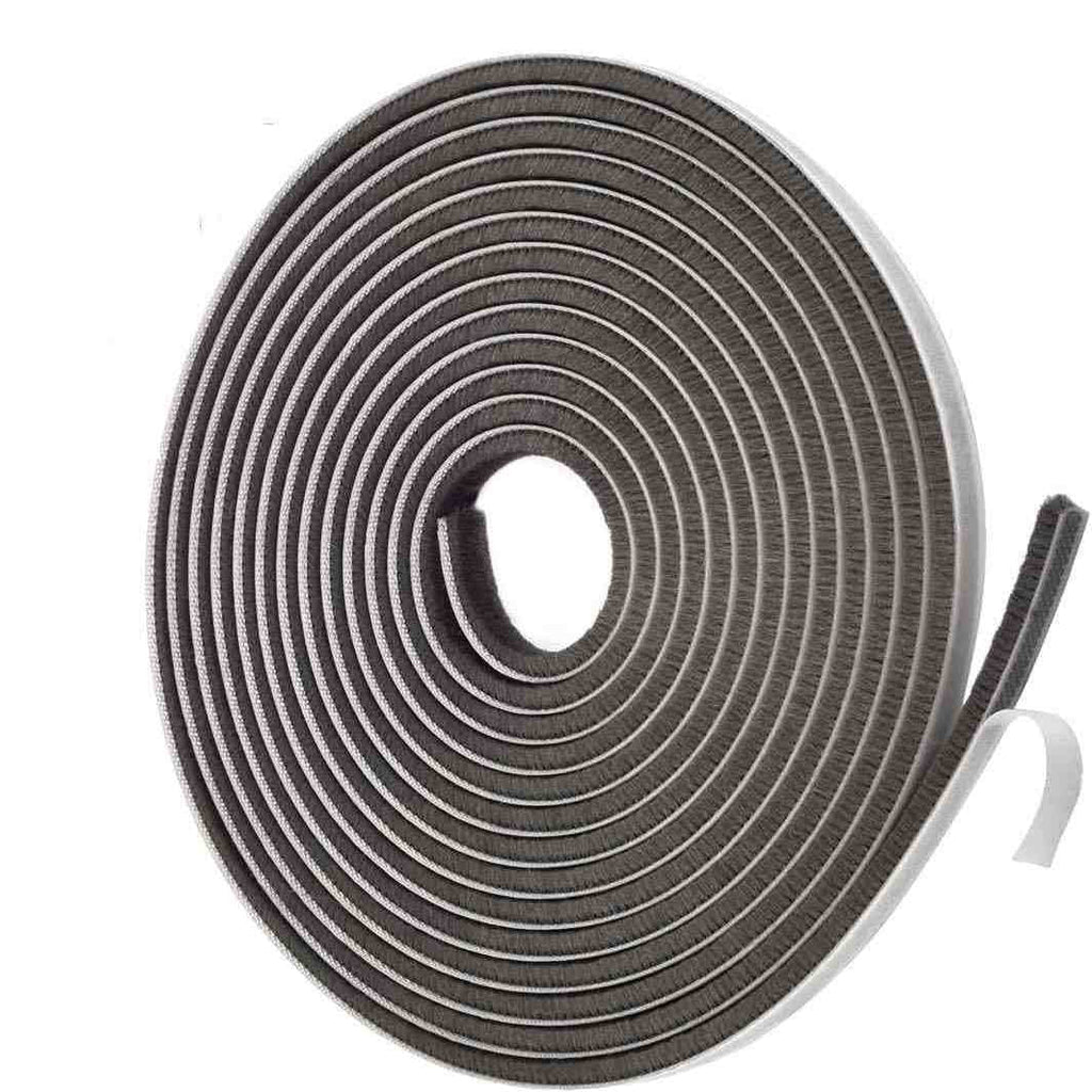 10M 9*9mm Self-adhesive Weather Draught Excluder Brush Strip Window Door Seal Tape