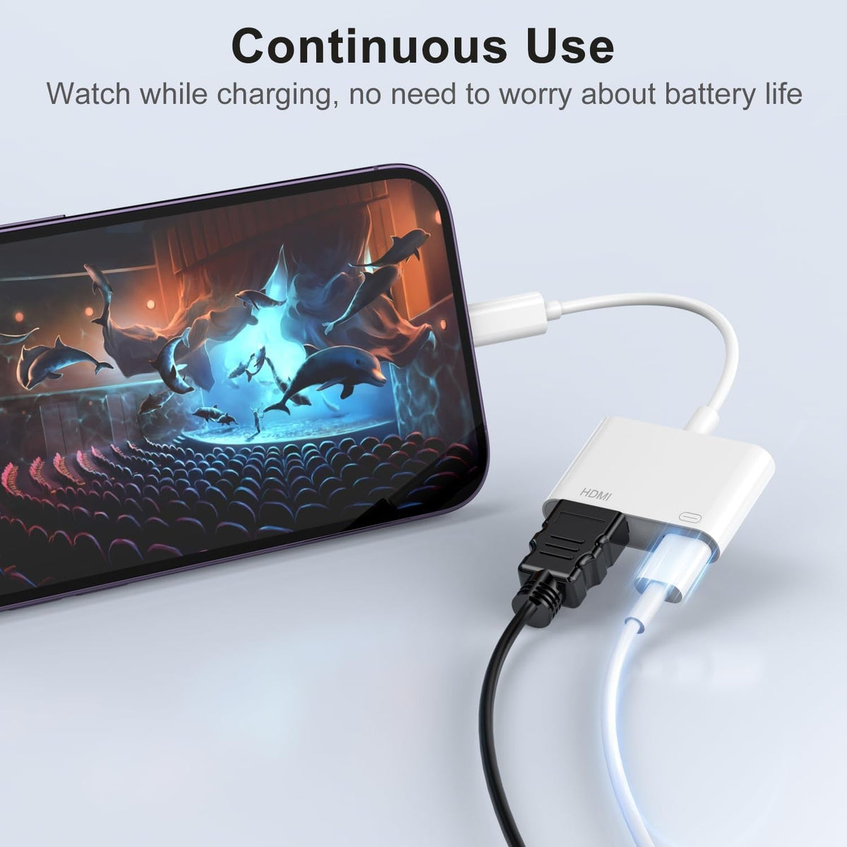 Lightning to HDMI Adapter No Power Required for iPhone iPad 1080P AU