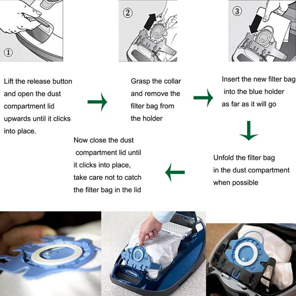 12 Vacuum Cleaner Bags for Miele 3D GN C2 C3 S2 S5 S8 S5211 S5210 S8310