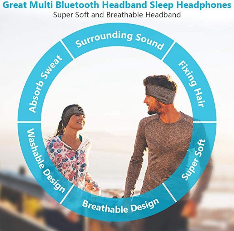 Salelink Wireless Bluetooth 5.0 Stereo Eye Mask Headphones Earphone Sleep Music Headband