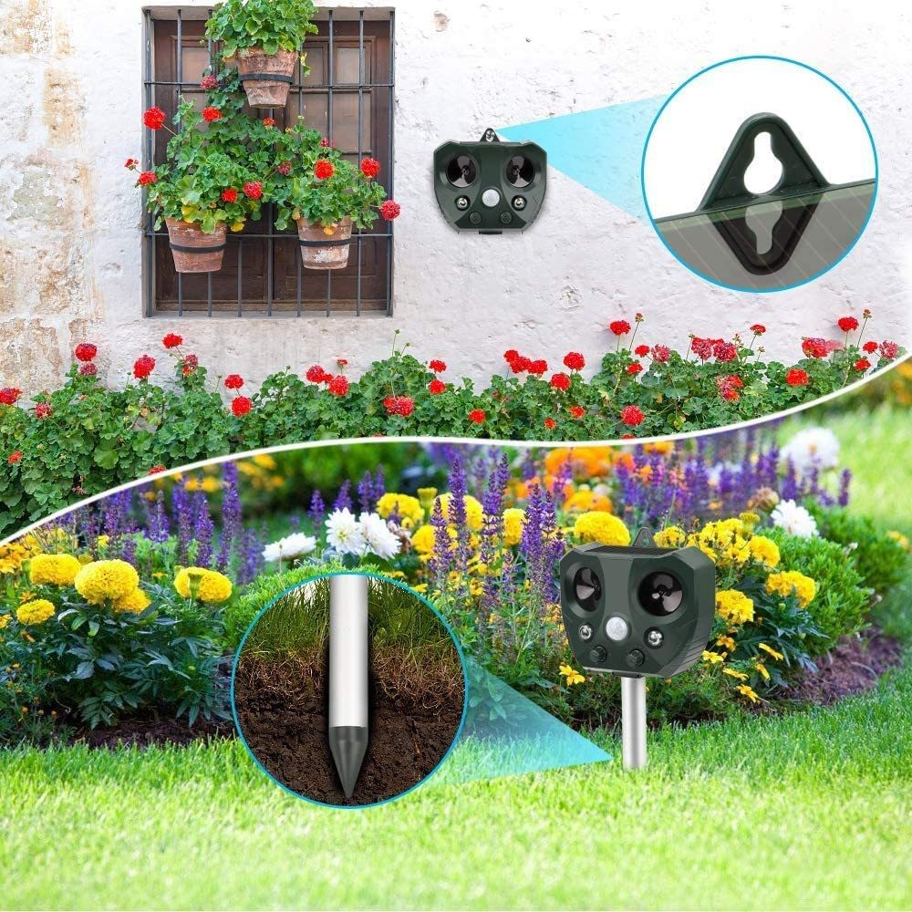 Solar Ultrasonic Bird Repeller Motion Sensor Animal Possum Repellent
