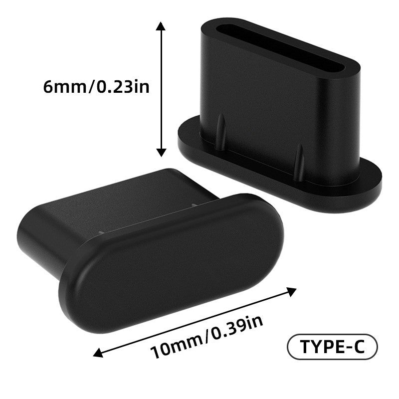 4x Silicone Type-C Dust Plug Charging Port Protector Cover Caps