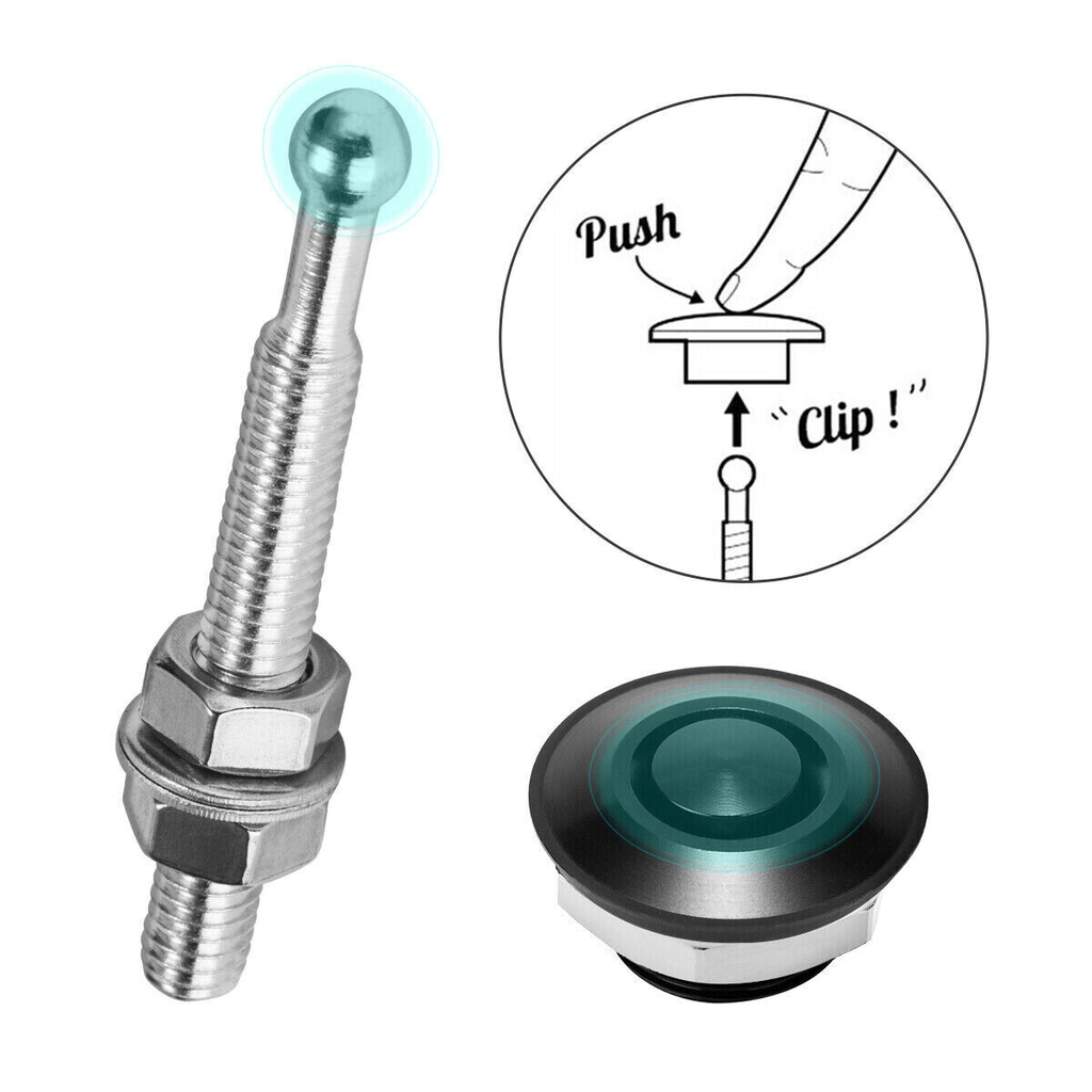 6X Push Button Quick Release Hood Bonnet Pins Lock Clip Car Bumper Latch Kit