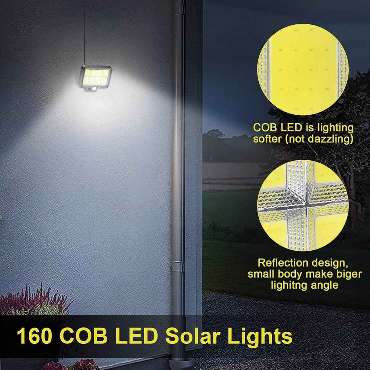 Solar Light Motion Sensor Security Led Flood Light Outdoor Garden Light