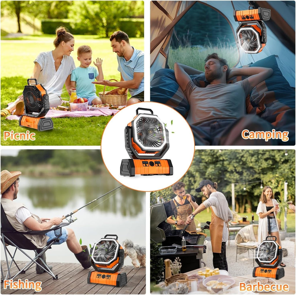 LED Camping Fan 20000mAh Rechargeable Power Bank Remote
