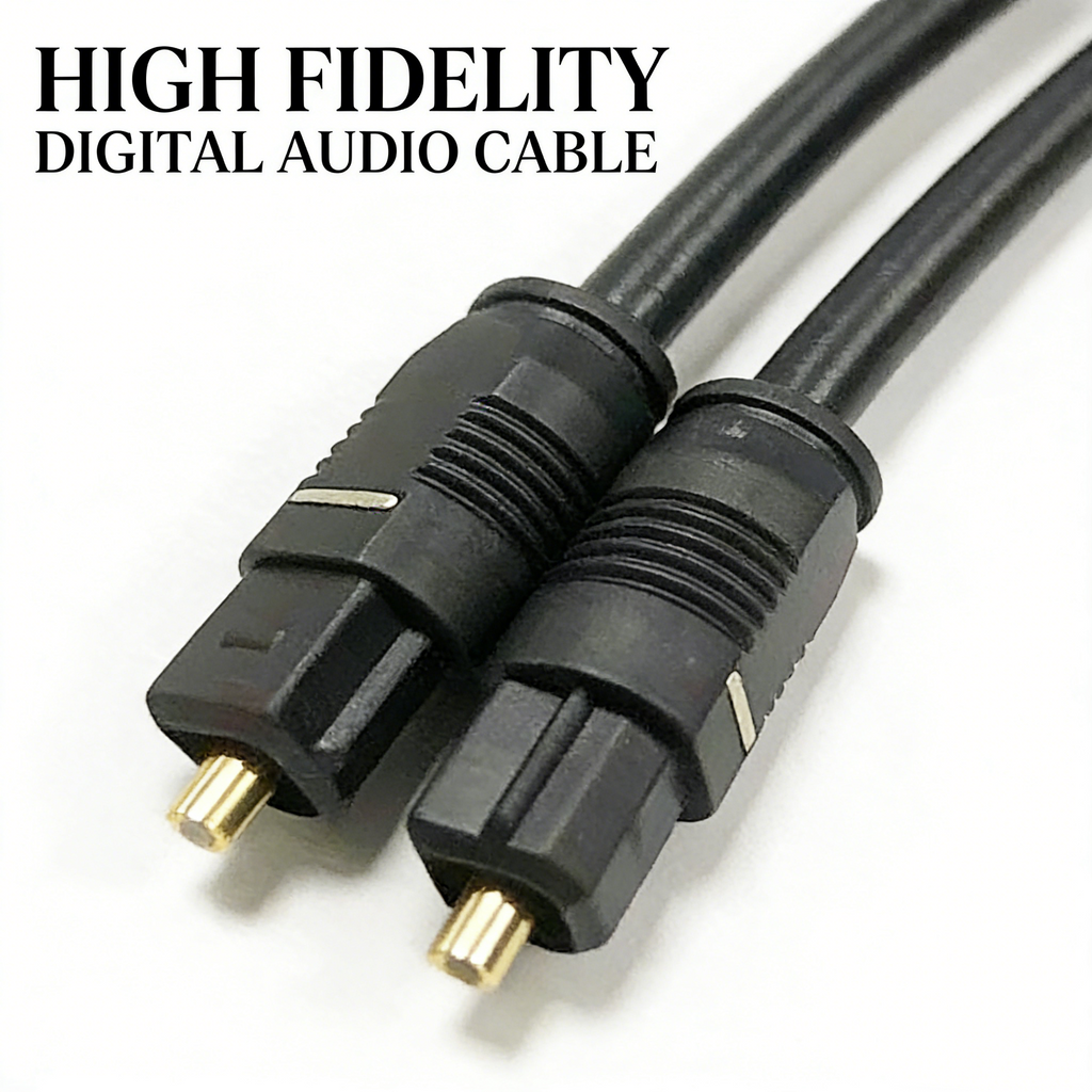 5M Ultra Premium Optical Fibre Digital Audio Cable Lead Cord Toslink Black SPDIF