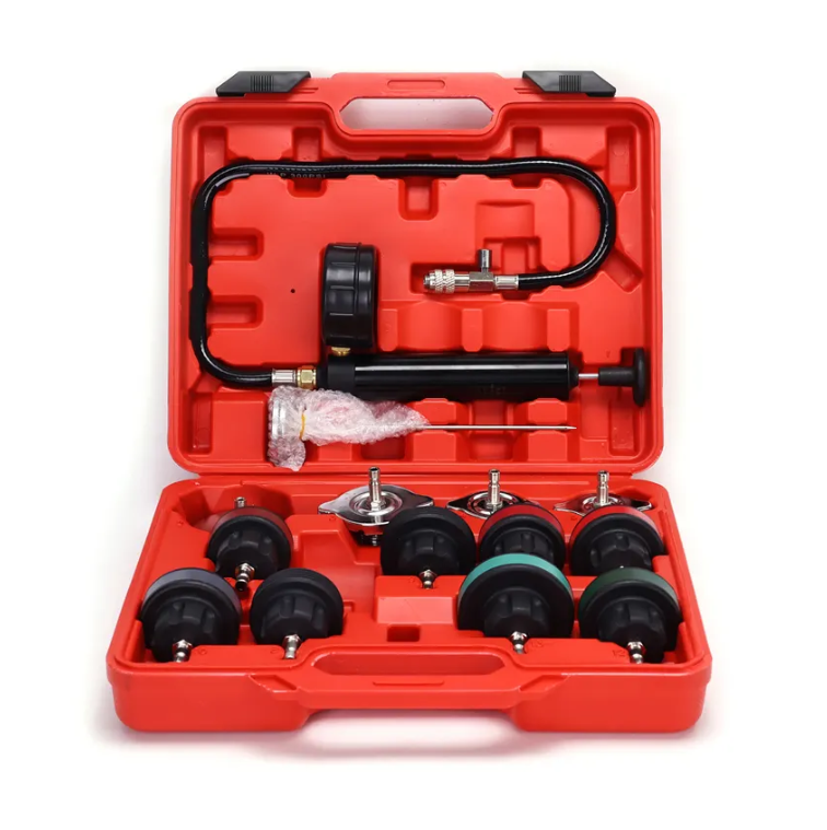 14pcs Radiator Pressure Tester Coolant Purge Refill Vacuum Cooling System Kit