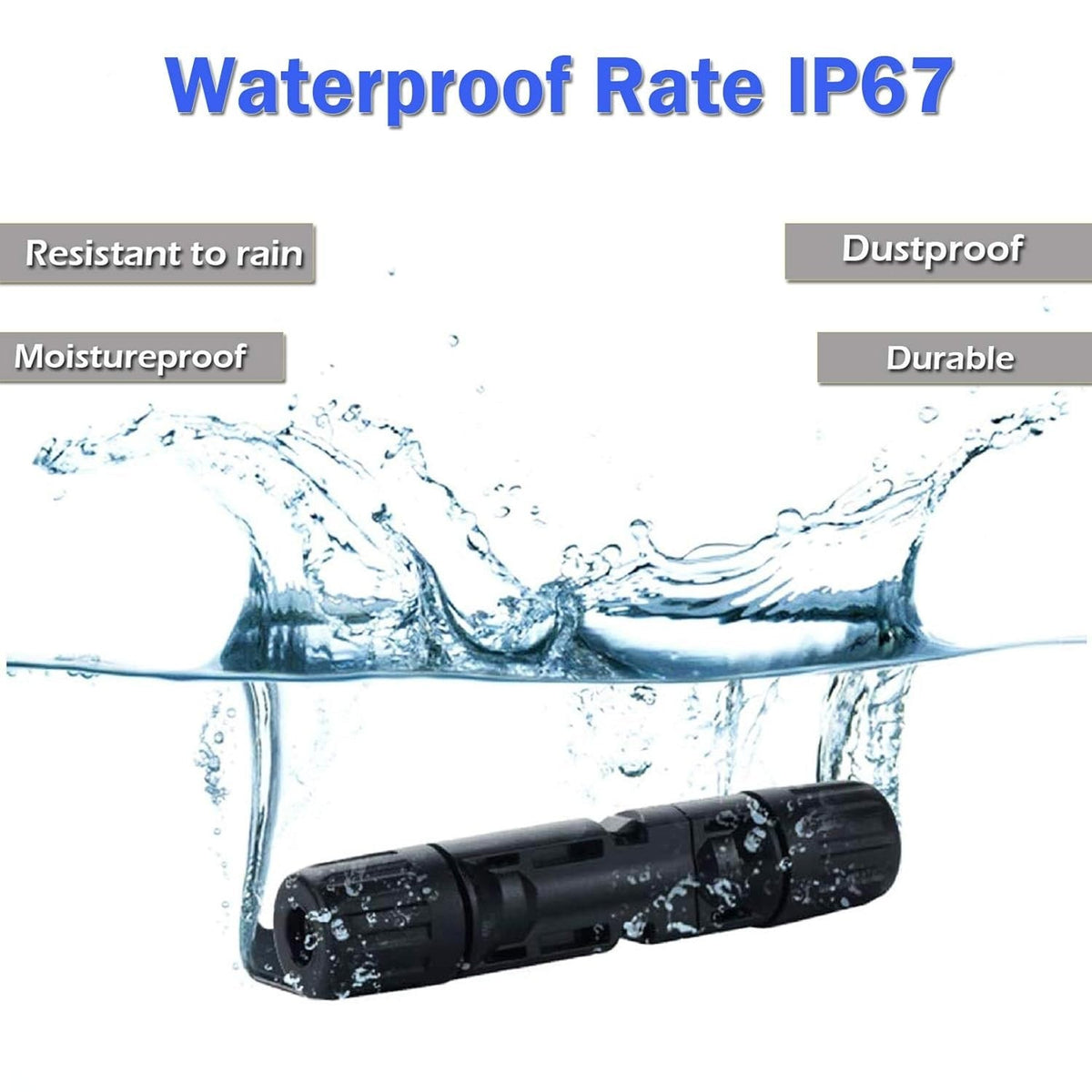 Connectors For IP67 MC4 Solar Panel 30A Line Plug Socket Male & Female