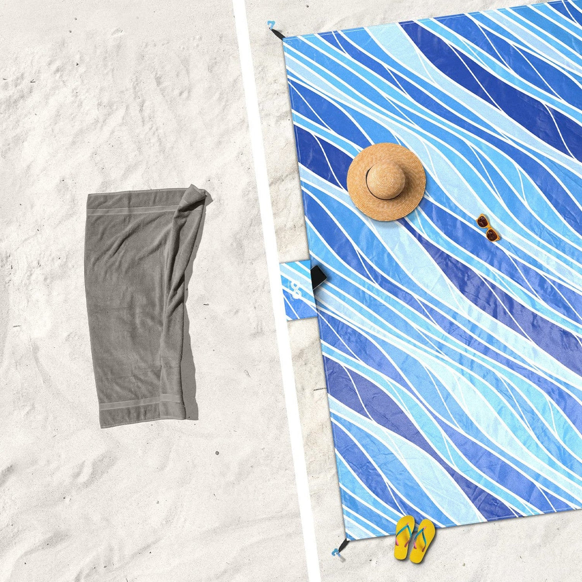 Large Beach Blanket 210x200cm Waterproof Sandproof Outdoor Picnic Mat