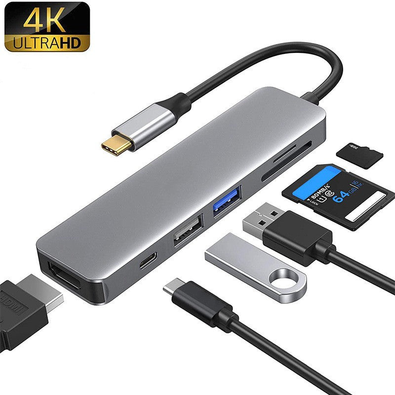 6 in1 USB-C Type C HD Output 4K HDMI USB 3.0 HUB Adapter For MacBook iPad
