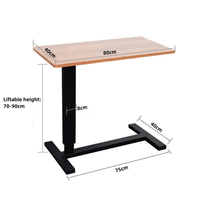 Adjustable Bedside Table In Wood Finish With Hidden Wheels For Versatility