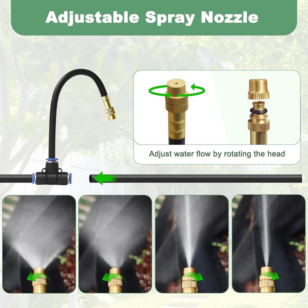 10M Adjustable Watering Irrigation Misting System Kit
