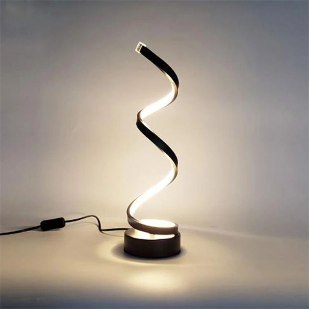 Modern Spiral LED Table Lamp Dimmable Bedside Nightstand Light