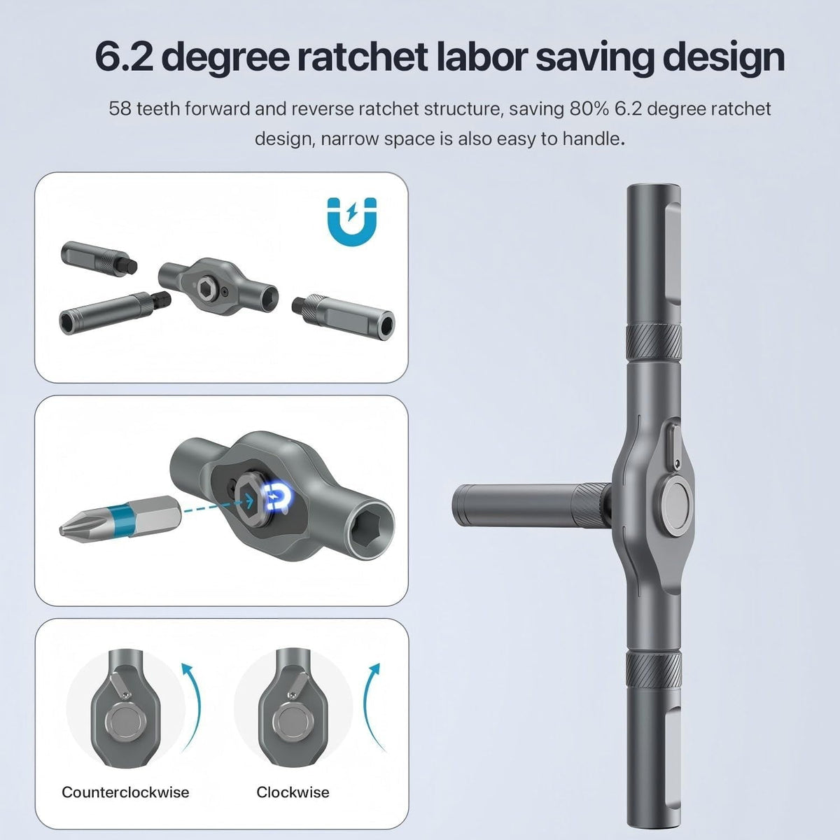 24 in 1 Magnetic Screwdriver Set DIY Ratchet Mini Removable Self-Assembly