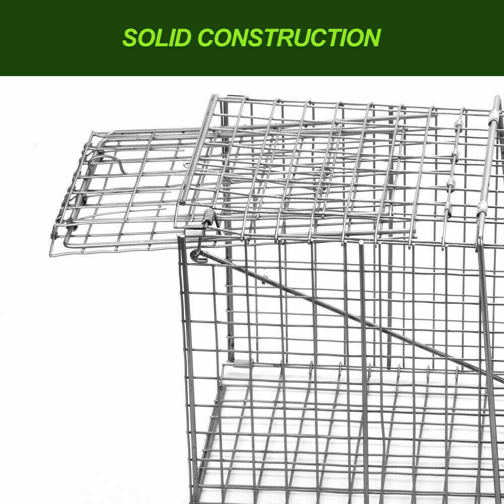 Animal Trap Cage Folding Humane Live Catch Possum Fox Rat Cat Rabbit Bird