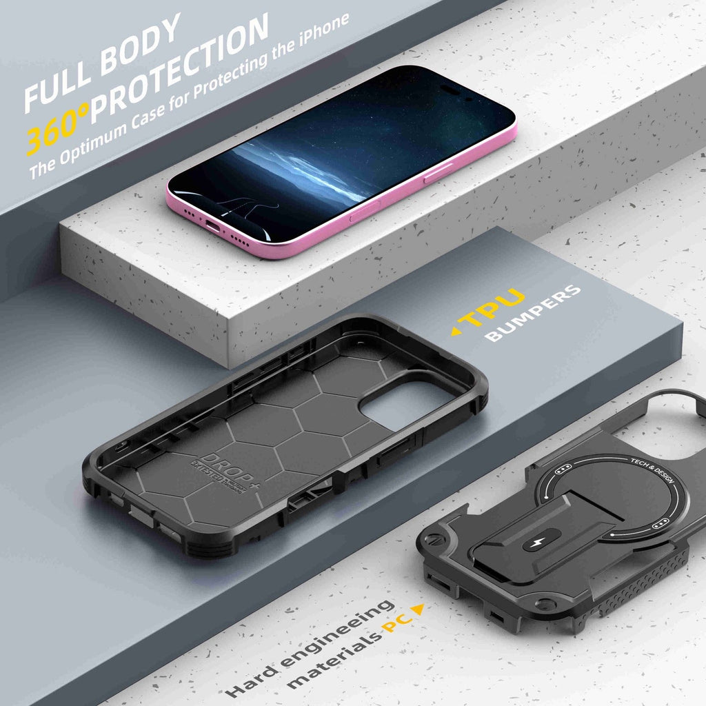 Magnetic Kickstand Magsafe Shock proof Bumper Case for iPhone 17