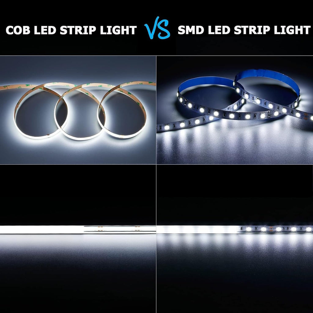24V COB Cool White 5M LED Strip Light 6000K 1600LEDs 5500LM