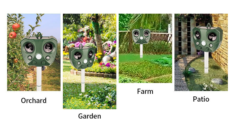 Solar Ultrasonic Bird Repeller Motion Sensor Animal Possum Repellent
