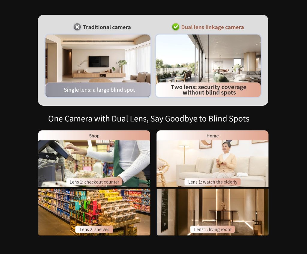 Vstarcam Dual Lens Security Camera Indoor Full Color HD WIFI