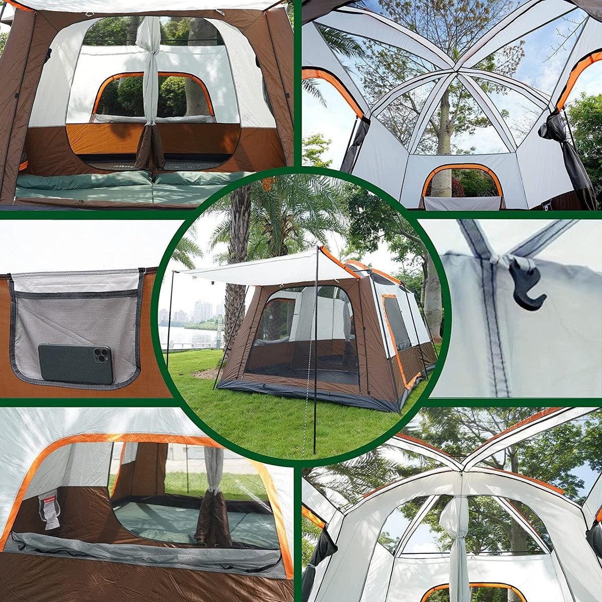 Spacious Outdoor Tent for 8-12 Persons with Carrying Bag Ideal for Hiking