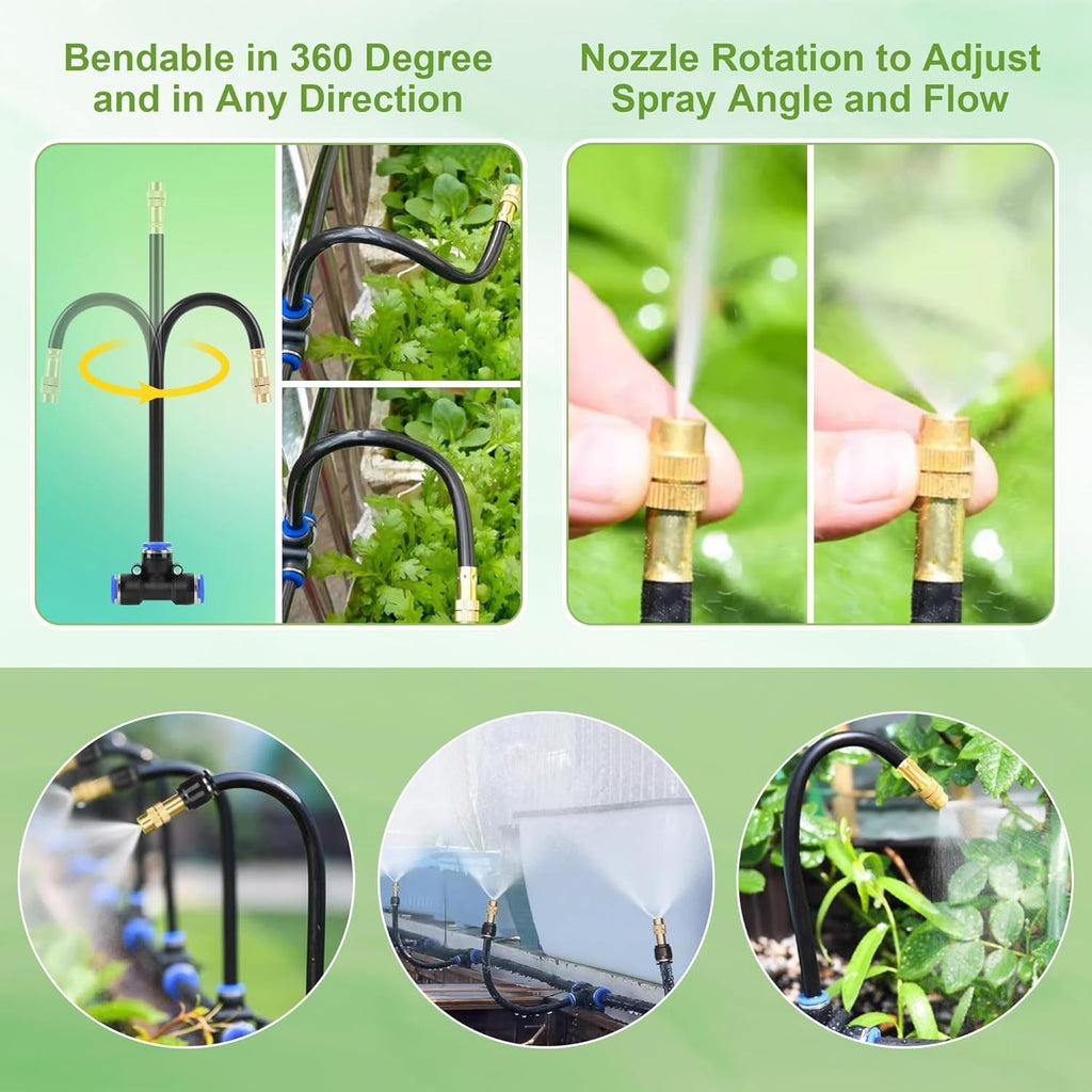 5M Adjustable Watering Irrigation Misting System Kit