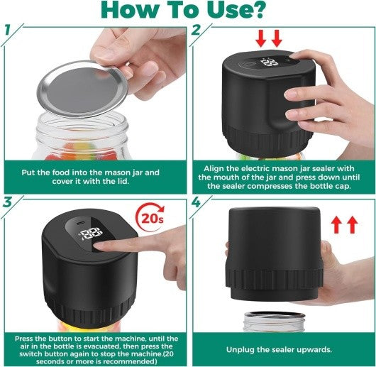Salelink Electric Mason Jar Vacuum Sealer - Jar Vacuum Sealer for Canning Jars