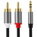 3.5mm Stereo Jack to 2x RCA Plugs Male to Male Aux Audio Cable Adapter 3M