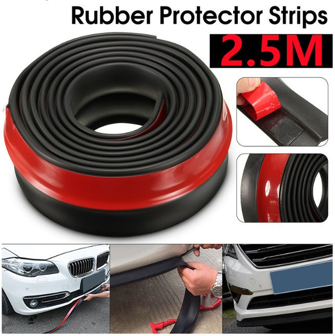 Universal 2.5M Rubber Car Front Bumper Lip Skirt Protector Body Spoiler Splitter