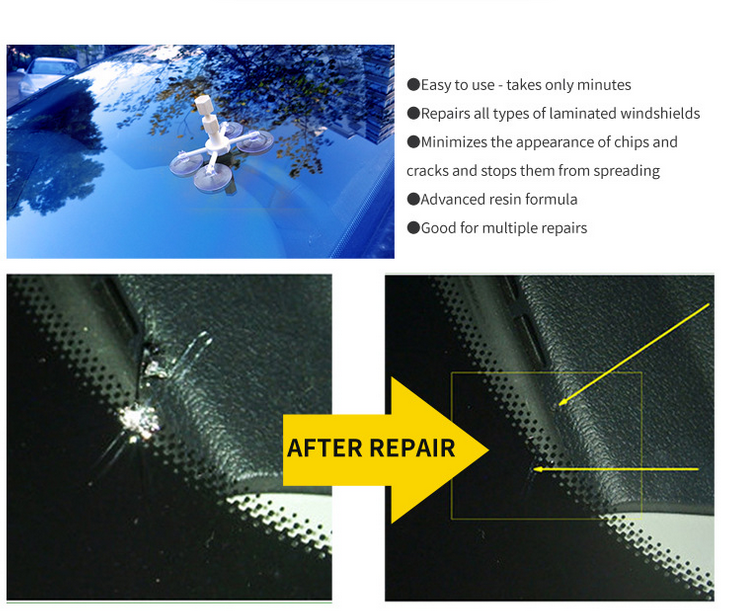 Windshield Windscreen Repair Tool Set DIY Car Wind Screen Glass Chip Crack Kit