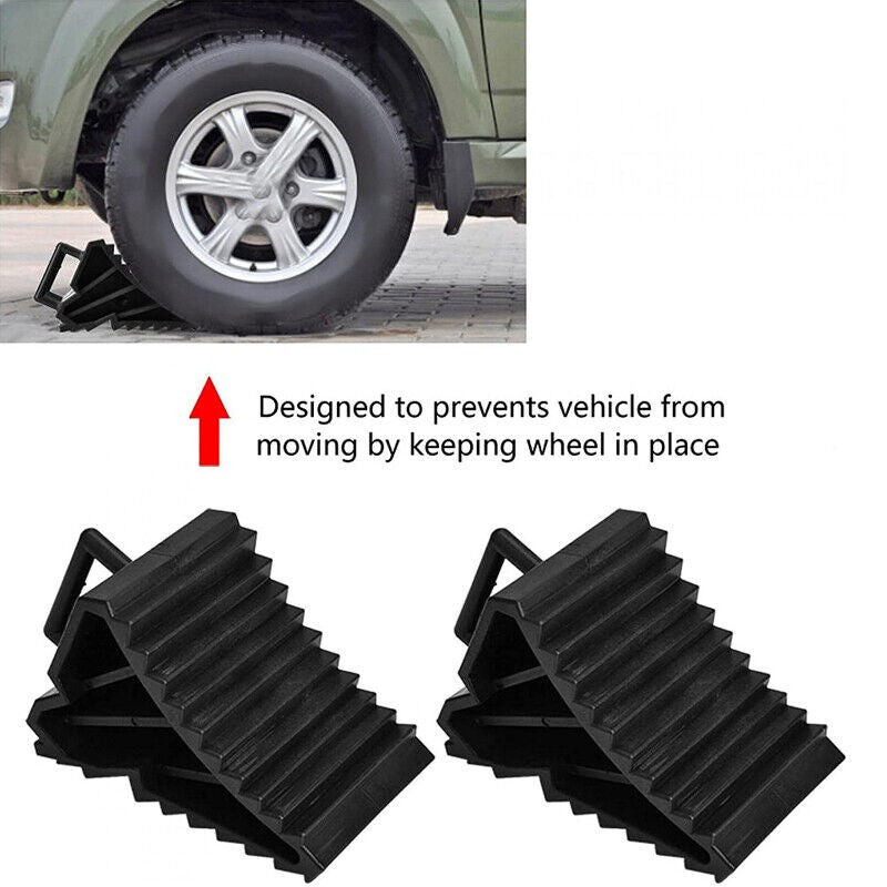 2PCS Heavy Duty Wheel Chock Tough Chocks Stops Car Trailer Boat Caravan