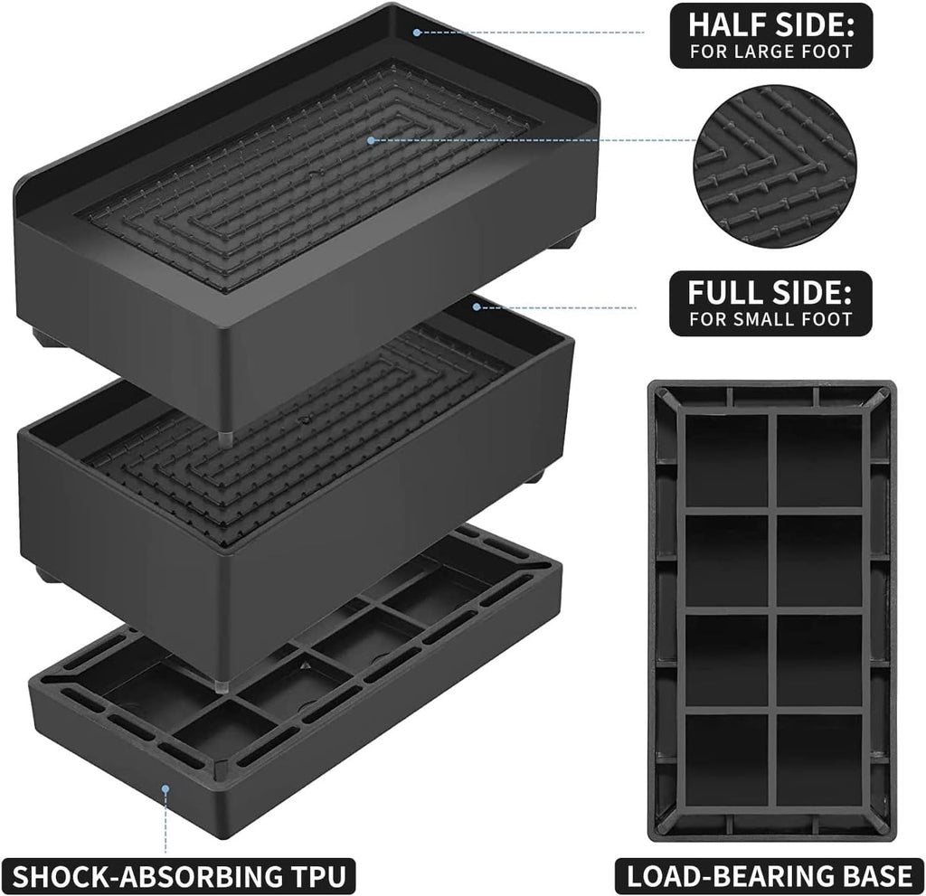 4x Heavy Duty Heavy Duty Furniture Risers Bed Risers 7.5cm