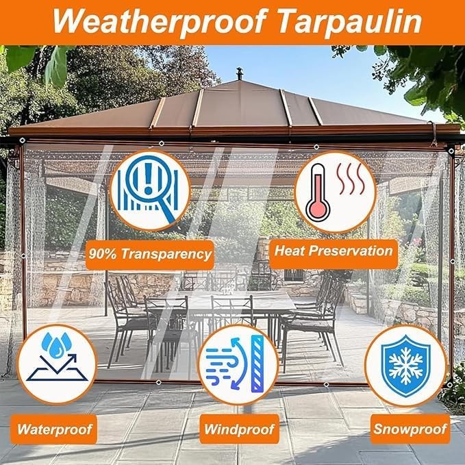 2MX4M Waterproof Clear Tarpaulin