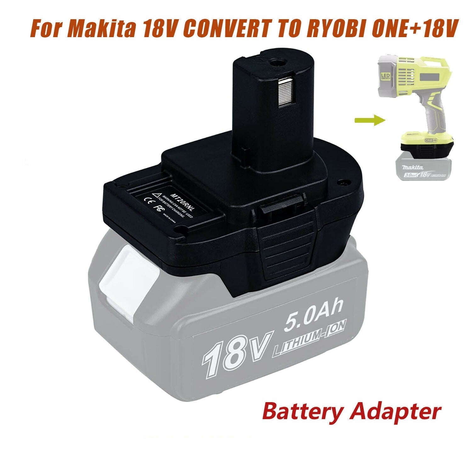Battery Adapter For Makita Convert To Ryobi 18V USB Charge Port Tools