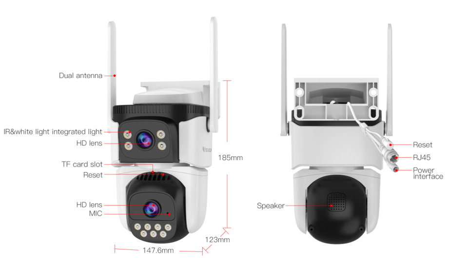 Vstarcam Outdoor Security Camera Dual Lens 3MP Flood Light Full Color