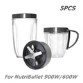 5Pcs Cups & Blade for NutriBullet 600W 900W