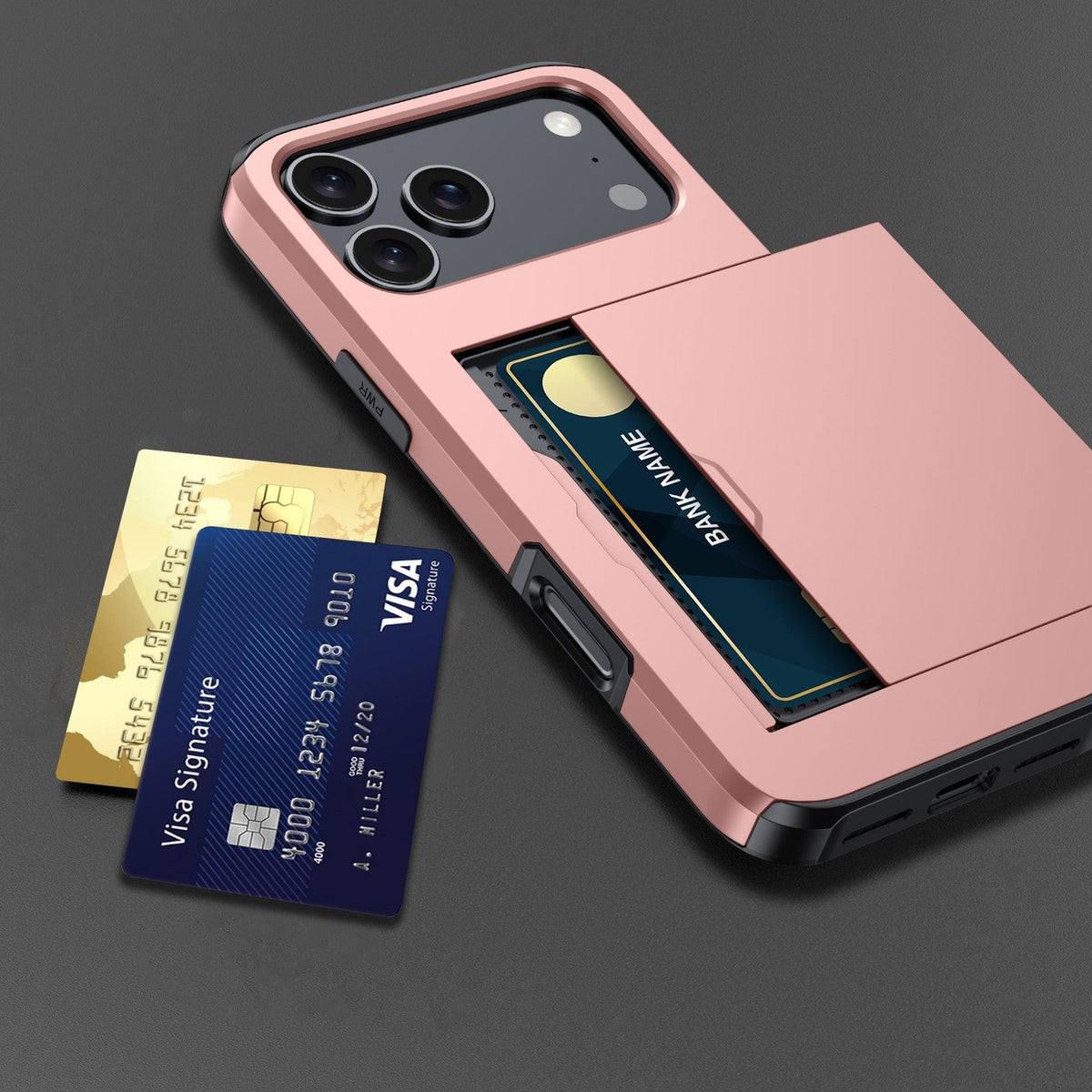 Card Case for iPhone 17 Pro - Rose Gold