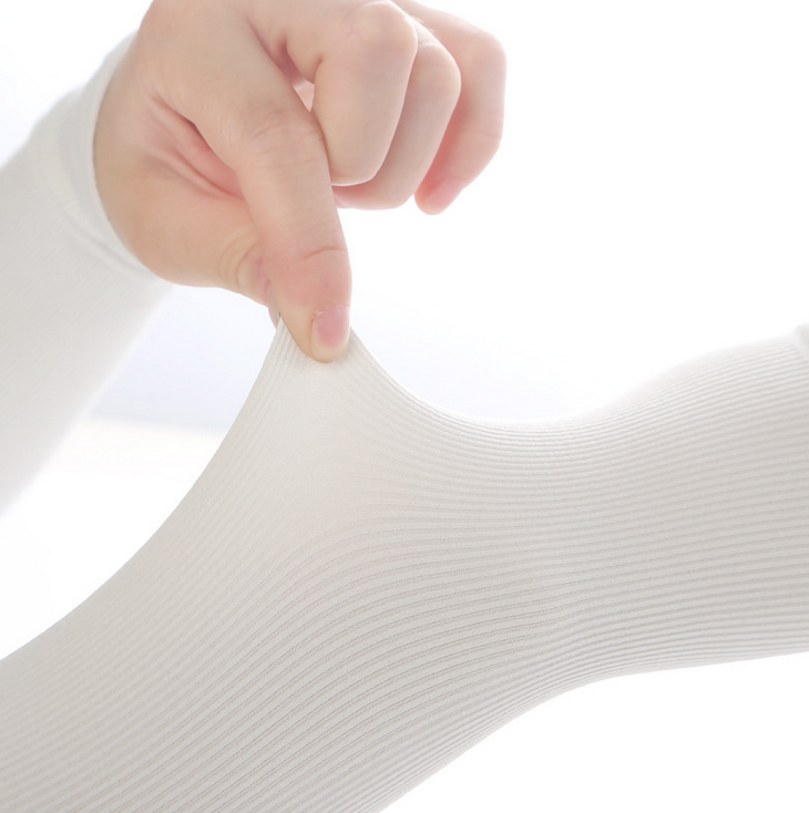 White Cooling Sport Arm Sleeves Sun UV Protection Covers Cycling Golf Tennis