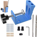 78PCS Pocket Hole Jig 15 Degree Aluminum Woodworking Drill Guide Kit AU