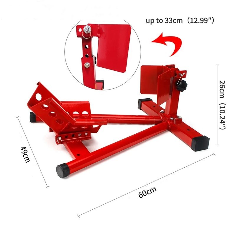 Heavy Duty Adjustable Motorcycle Front Wheel Chock Motorbike Trailer Stand