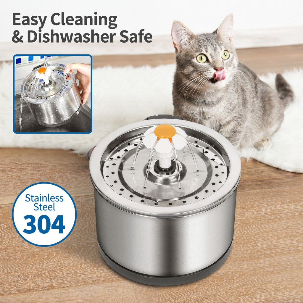 Cat Water Fountain Drinking Stainless Steel 2.5L for Dog